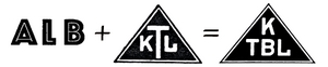 Das dreieckige, schwarze Logo des KTL mit weißem Rand wird um das „B“ ergänzt. Nun steht das „K“ in der Spitze und die Buchstaben „T,B,L“ darunter. 